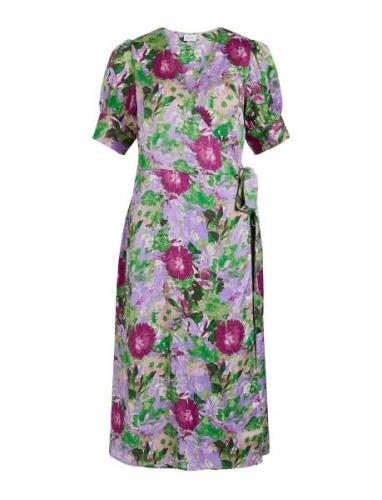 Vila Vinaria S/S Wrap Midi Dress/Dc/Su Grön