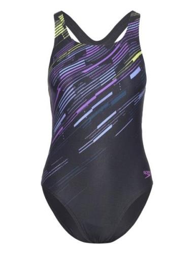 Speedo Womens Digital Printed Medalist Svart