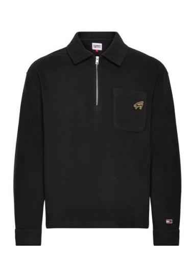 Tommy Jeans Tjm Rlx Signature 1/2 Zip Fleece Svart