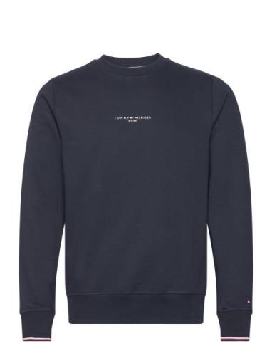 Tommy Hilfiger Tommy Logo Tipped Crewneck Marinblå