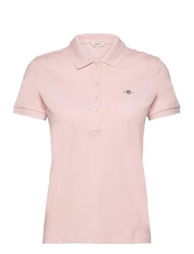 GANT Slim Sheild Cap Sleeve Pique Polo Rosa