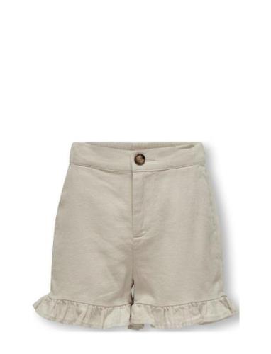 Kids Only Kogcaro Frill Linen Shorts Wvn Kräm