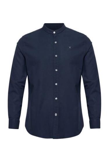 Clean Cut Copenhagen Oxford Mao Stretch L/S Blå