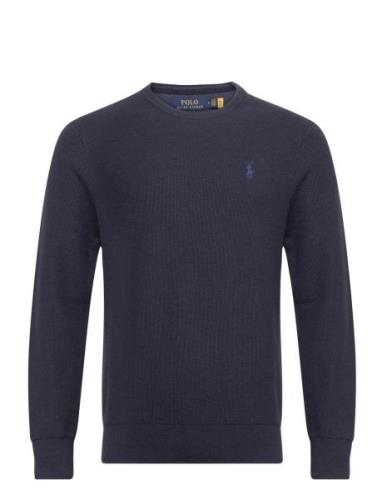 Polo Ralph Lauren Textured Cotton Crewneck Sweater Marinblå