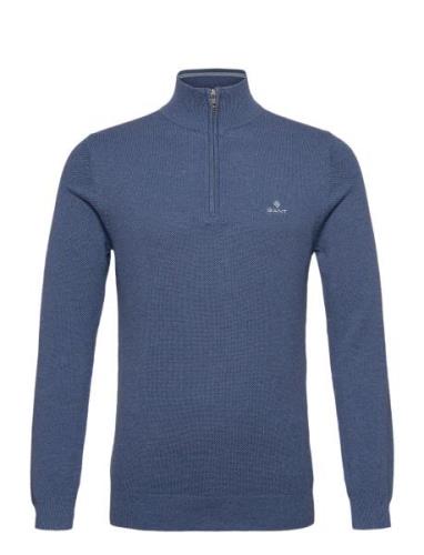 GANT Cotton Pique Half Zip Blå