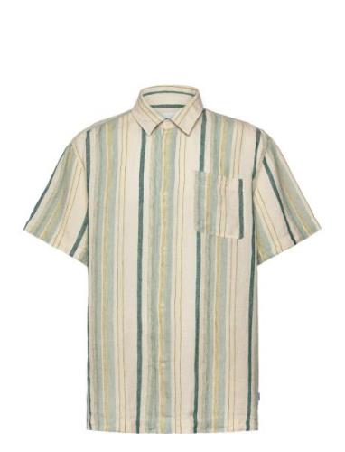 Les Deux Kai Linen Ss Shirt Grön