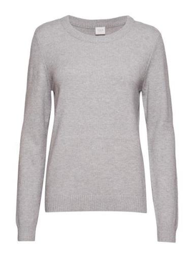 Vila Viril O-Neck L/S Knit Top - Noos Grå