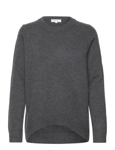 Davida Cashmere Straight O-Neck Sweater Grå