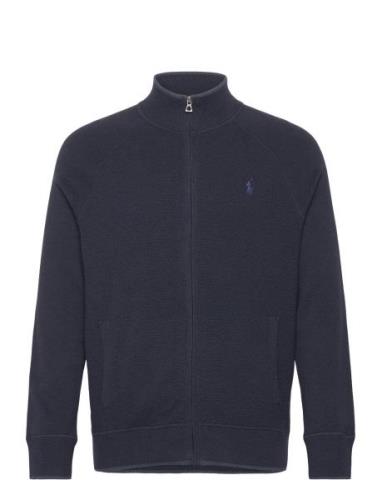 Polo Ralph Lauren Textured Cotton Full-Zip Sweater Marinblå