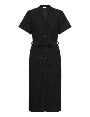 Vila Videlea V-Neck S/S Midi Dress/R/Vol Svart