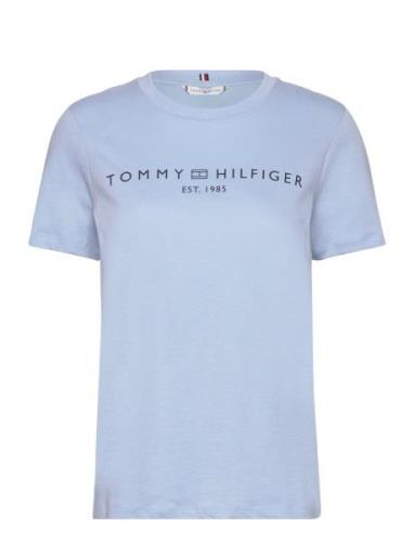 Tommy Hilfiger Reg Corp Logo C-Nk Ss Blå