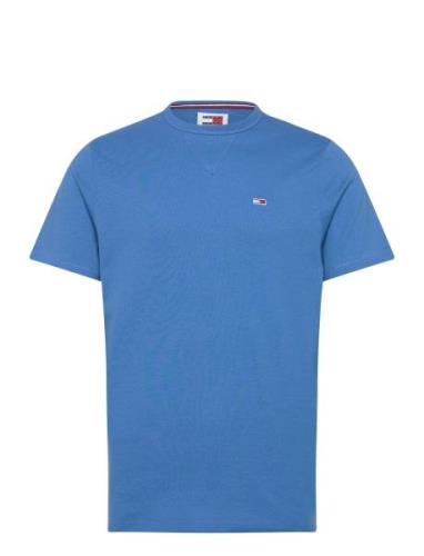 Tommy Jeans Tjm Slim Rib Detail Tee Blå