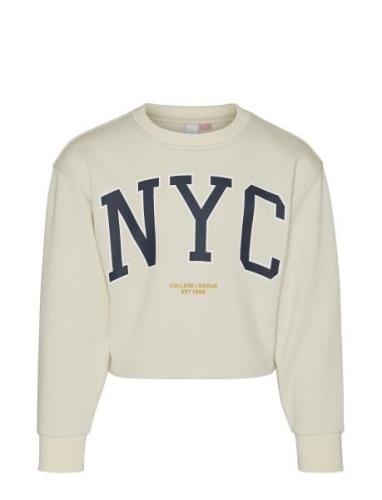 Vero Moda Girl Vmmillie Linsey Cropped Sweat Jrs Girl Kräm