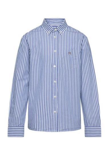 GANT Striped Shield B.d Poplin Shirt Blå