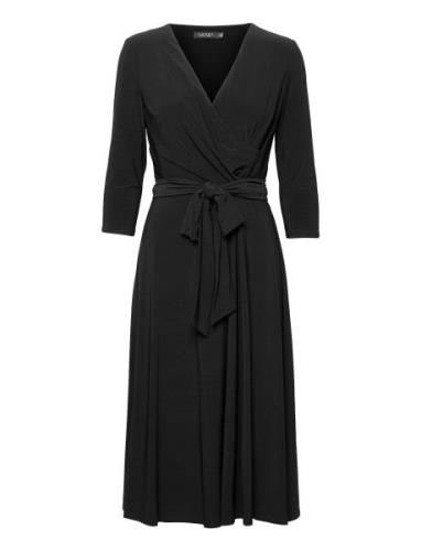 Lauren Ralph Lauren Surplice Jersey Dress Svart