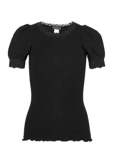 Rosemunde Organic T-Shirt W/ Lace Svart