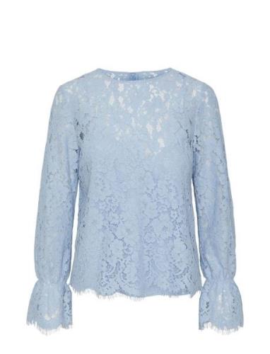 YAS Yasperla Ls Lace Top S. Noos Blå