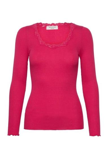 Rosemunde Silk T-Shirt W/ Lace Rosa