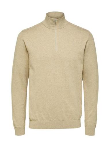 Selected Homme Slhberg Half Zip Cardigan Noos Beige