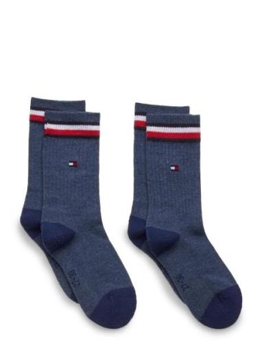 Tommy Hilfiger Th Kids Iconic Sports Sock 2P Blå