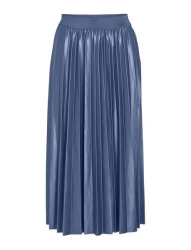 Vila Vinitban Midi Skirt - Noos Blå