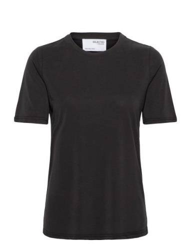 Selected Femme Slfstella Ss Tee Svart