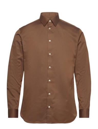 Selected Homme Slhslimethan Shirt Ls Classic Noos Brun