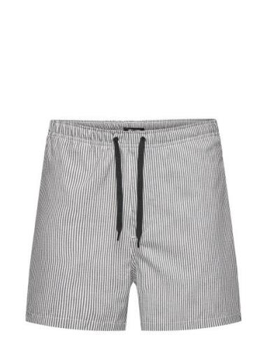 ONLY & SONS Onsted Stripe Seersucker Swim Noos Svart