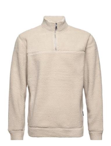 ONLY & SONS Onsremy Reg 1/4 Zip Swt Beige