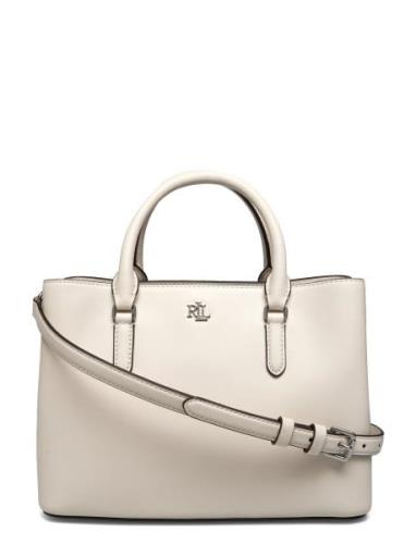 Lauren Ralph Lauren Leather Small Marcy Satchel Kräm