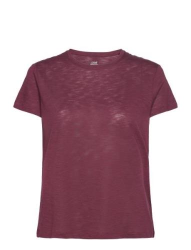 Casall Soft Texture Tee Burgundy