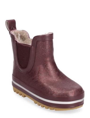 Mikk-line Short Winter Wellies - Glitter Brun