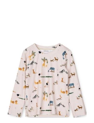 Liewood Noah Printed Longsleeve Swim Tee Beige