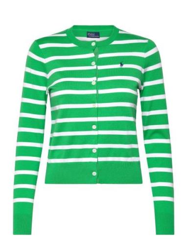 Polo Ralph Lauren Striped Cotton-Blend Cardigan Grön