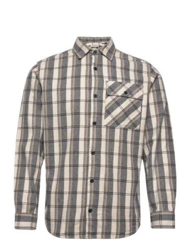 Jack & J S Jcodesert Herringb Check Shirt Ls Ln Grå