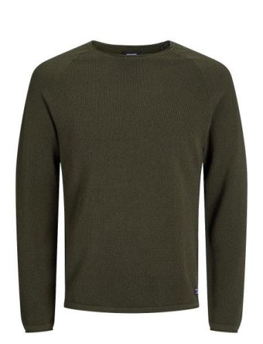 Jack & J S Jjehill Knit Crew Neck Noos Khaki Green