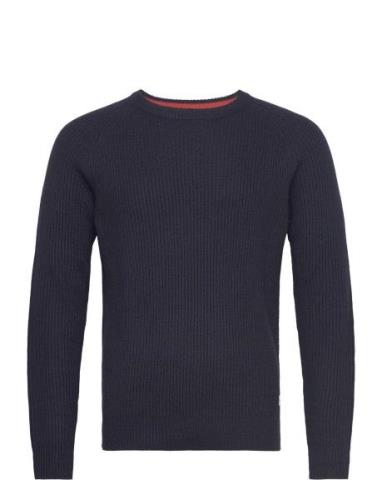 Jack & J S Jjpannel Knit Crew Neck Aw23 Marinblå