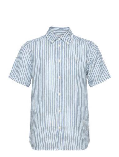 Les Deux Kris Linen Ss Shirt Blå