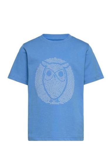 Knowledge Cotton Apparel Regular Fit Owl Chest Print - Gots/ Blå