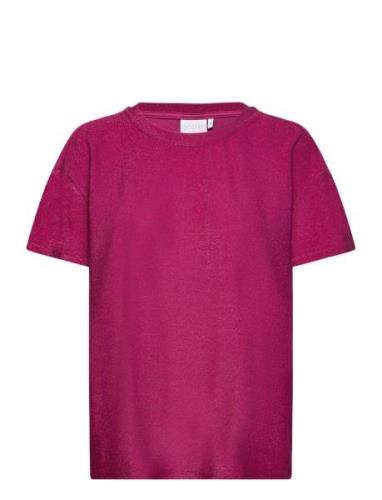 Coster Copenhagen Shimmer Tee In Lurex Jersey Rosa