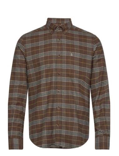 Morris Flannel Big Check Shirt Brun