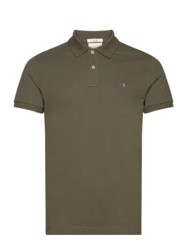 GANT Slim Shield Ss Pique Polo Khaki Green