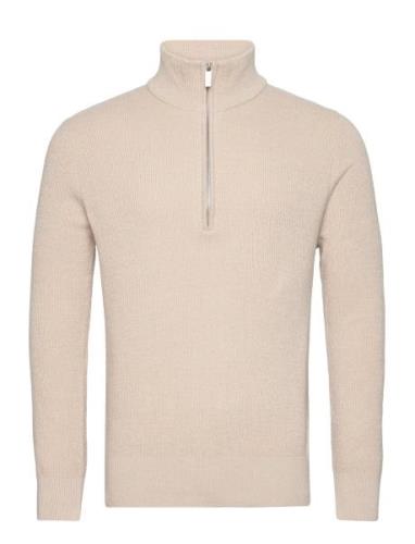 Selected Homme Slhrodney Ls High Neck Half Zip Kräm