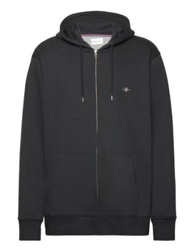 GANT Reg Shield Full Zip Hoodie Svart