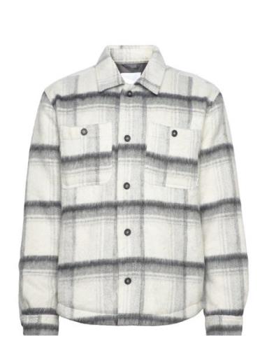 Lindbergh Padded Checked Overshirt Vit