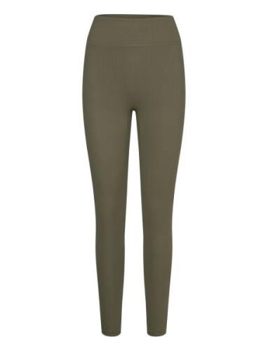 Björn Borg Studio Highwaist Rib Tights Khaki Green