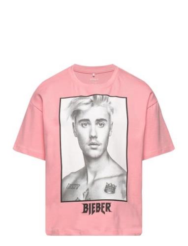 Name It Nkfjabb Justinbieber Ss Boxy Top Box Unv Rosa