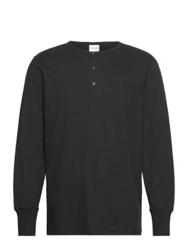 Selected Homme Slhphillip Ls Henley Noos Svart