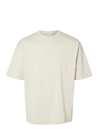 Selected Homme Slhlooseoscar Ss O-Neck Tee Noos Beige