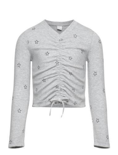 Lindex Top Long Sleeve Embroidery An Grå